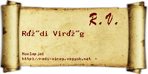 Rádi Virág névjegykártya
